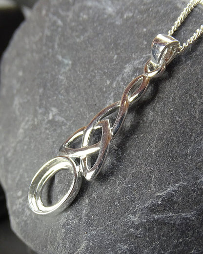 Silver Celtic Pendant Mount For 10x8 Stone