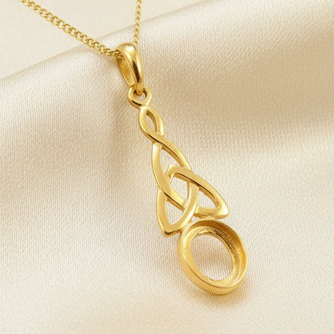 Solid 9ct Gold Celtic Pendant To Fit 10x8