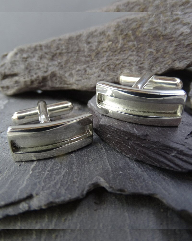 Solid Silver Cufflinks Perfect For Resin