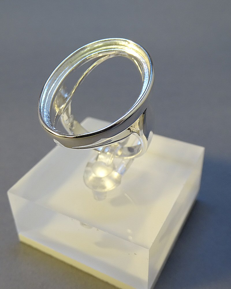 Plain Edge Silver Ring Setting For Cabochon Size 25x18