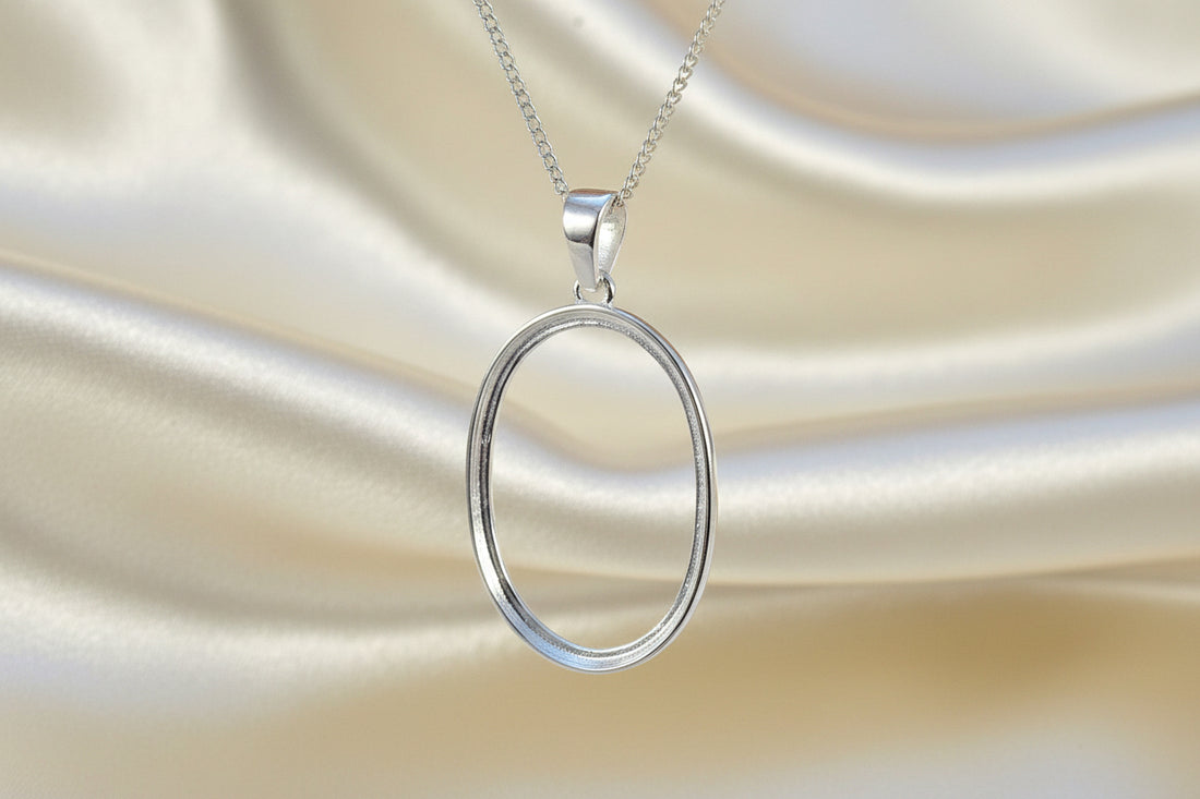 Light Weight 25x18 Plain Edge Pendant Bezel Mount