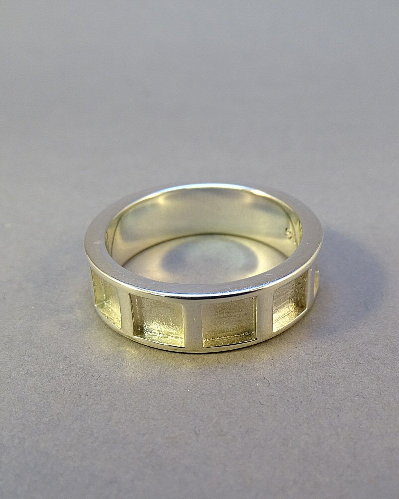 Silver Channel Ring For Resin