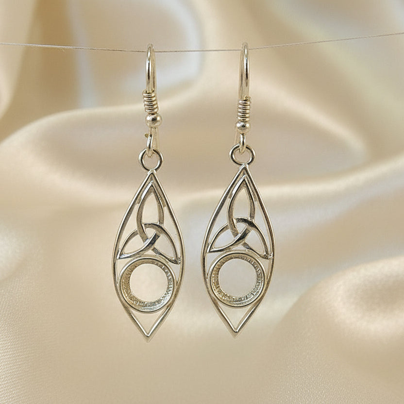 Silver Celtic Drops For 8mm Cabochon