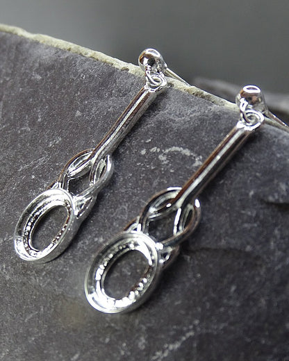 Silver Celtic Drop Earring For 8x6  Stones