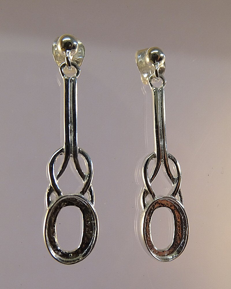 8X6 Celtic Drop Earring For Fitting Stones