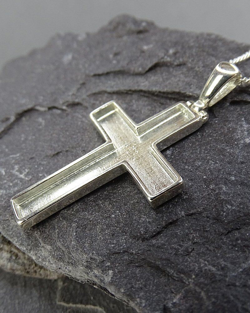 Silver Open Cross Perfect For memorial Resin Work