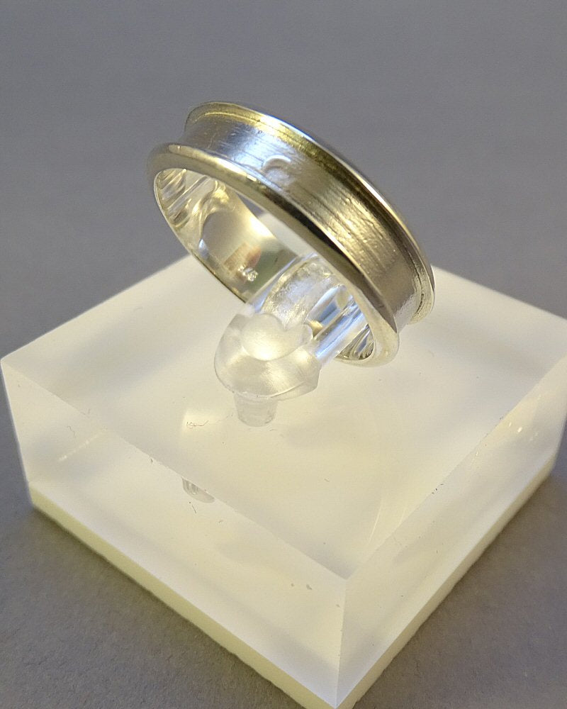 Solid Silver Wide Channel Ring Suitable For Resin