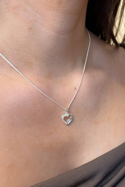 Solid silver heart pendant blank suitable for resin