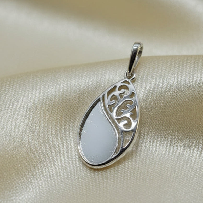 Fancy Silver Tear Drop Pendant Setting