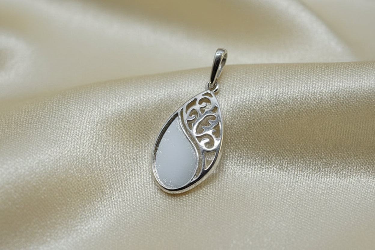 Fancy Silver Tear Drop Pendant Setting