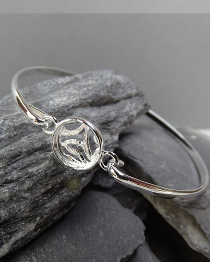 Silver Bangle For setting A 10mm Cabochon