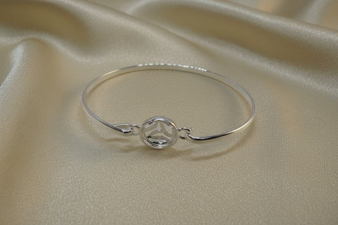 Silver Bangle For setting A 10mm Cabochon