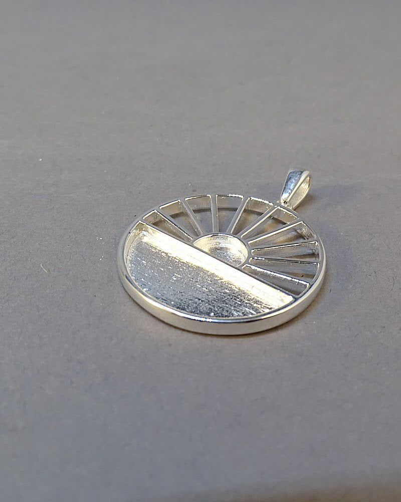 Solid Silver Sunset Pendant Suitable For Resin