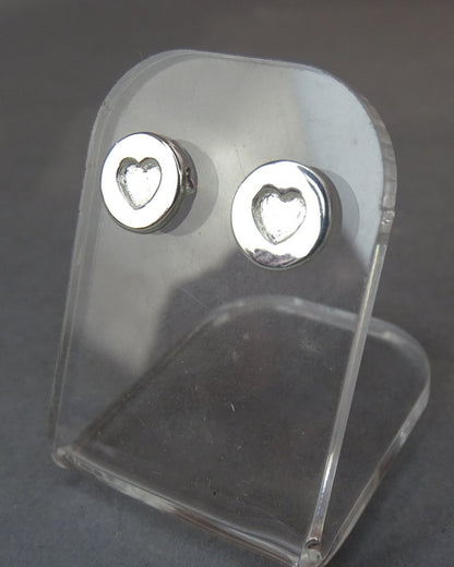 Simple Silver Heart Stud Blanks Suitable  For Resin