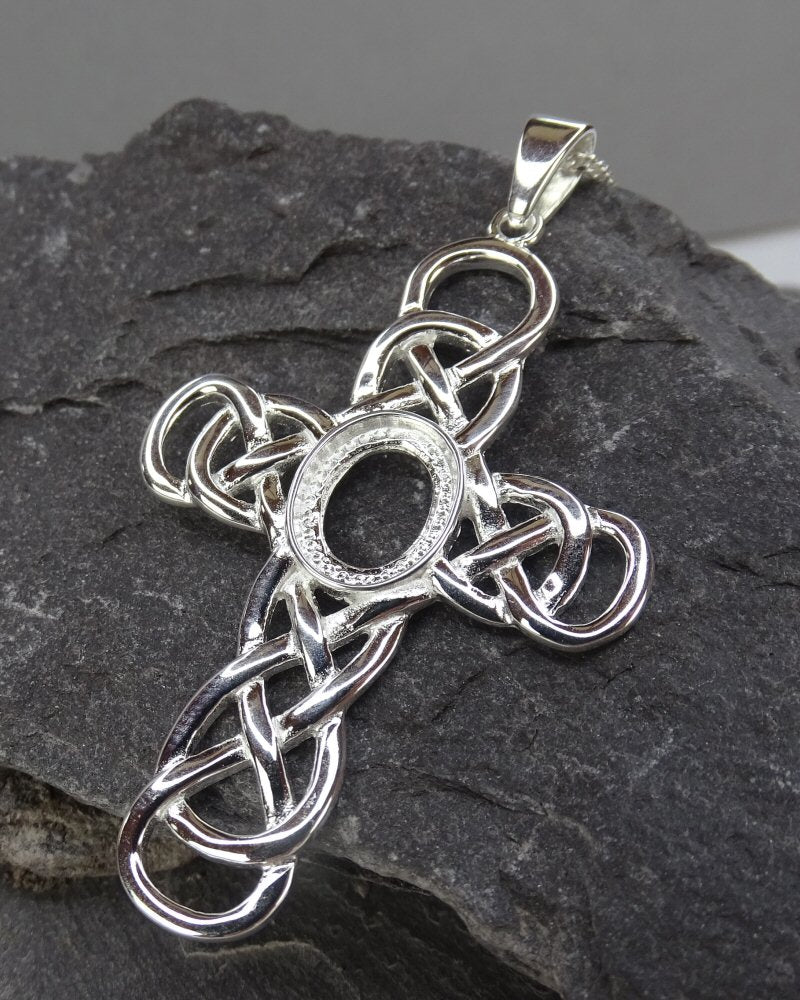 Unset Silver Cross 10x8 For Cabochons