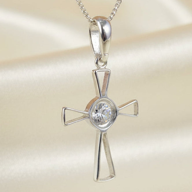 silver cross setting for resin or cabochon