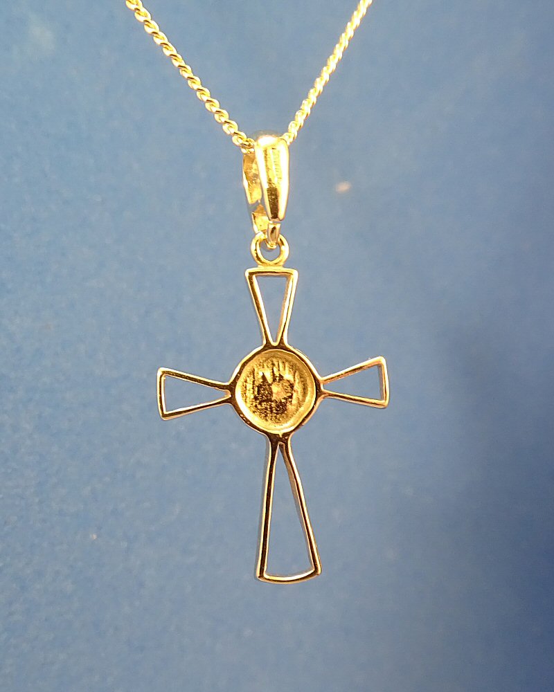 Solid Gold Open Cross To Fit 5mm