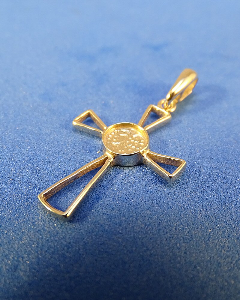 Solid Gold Open Cross To Fit 5mm