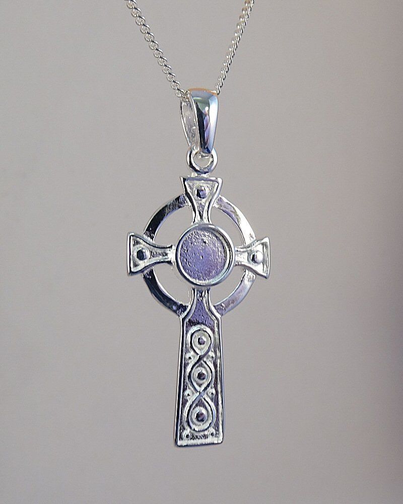 Silver Cross Mount For 5mm Cabochon