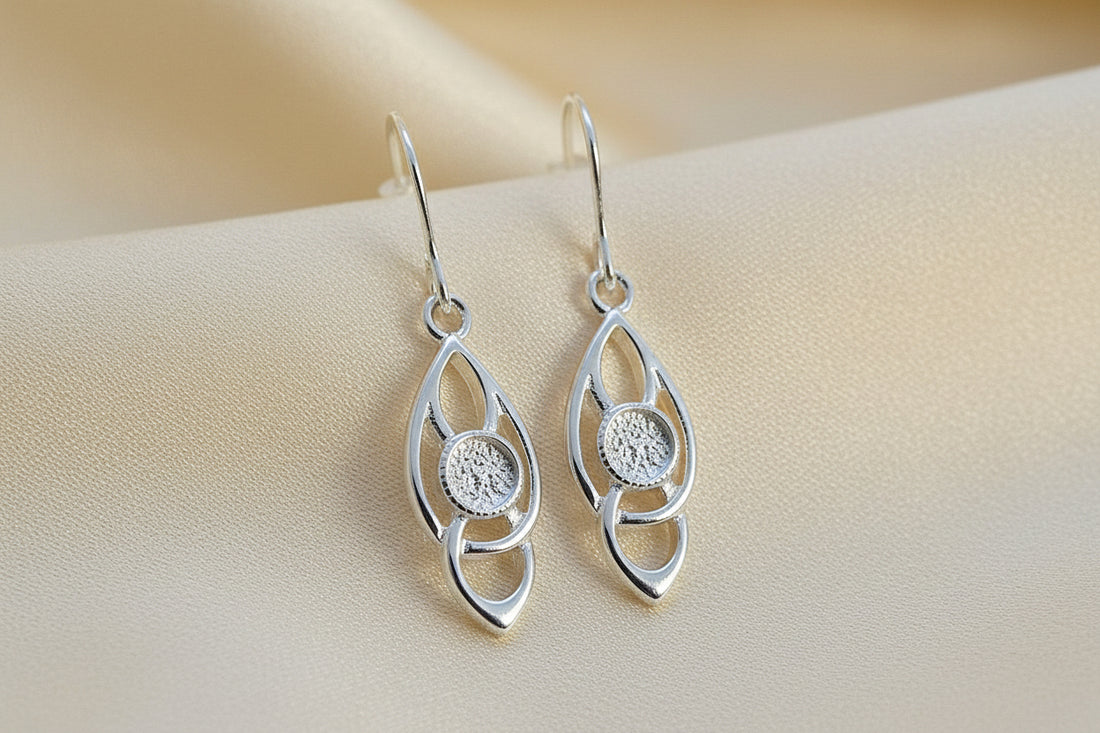 Silver Celtic Earrings For 4mm Cabochon