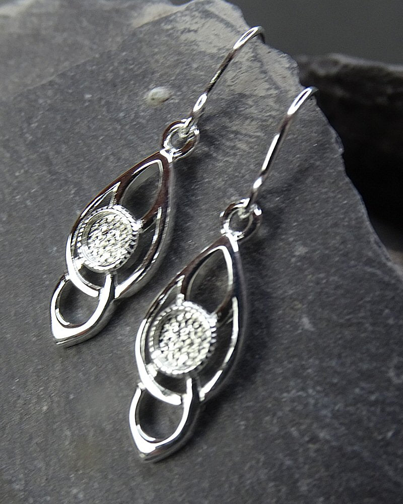 Silver Celtic Earrings For 4mm Cabochon