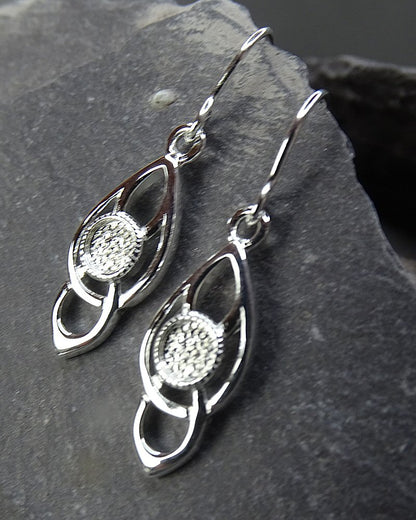 Silver Celtic Earrings For 4mm Cabochon