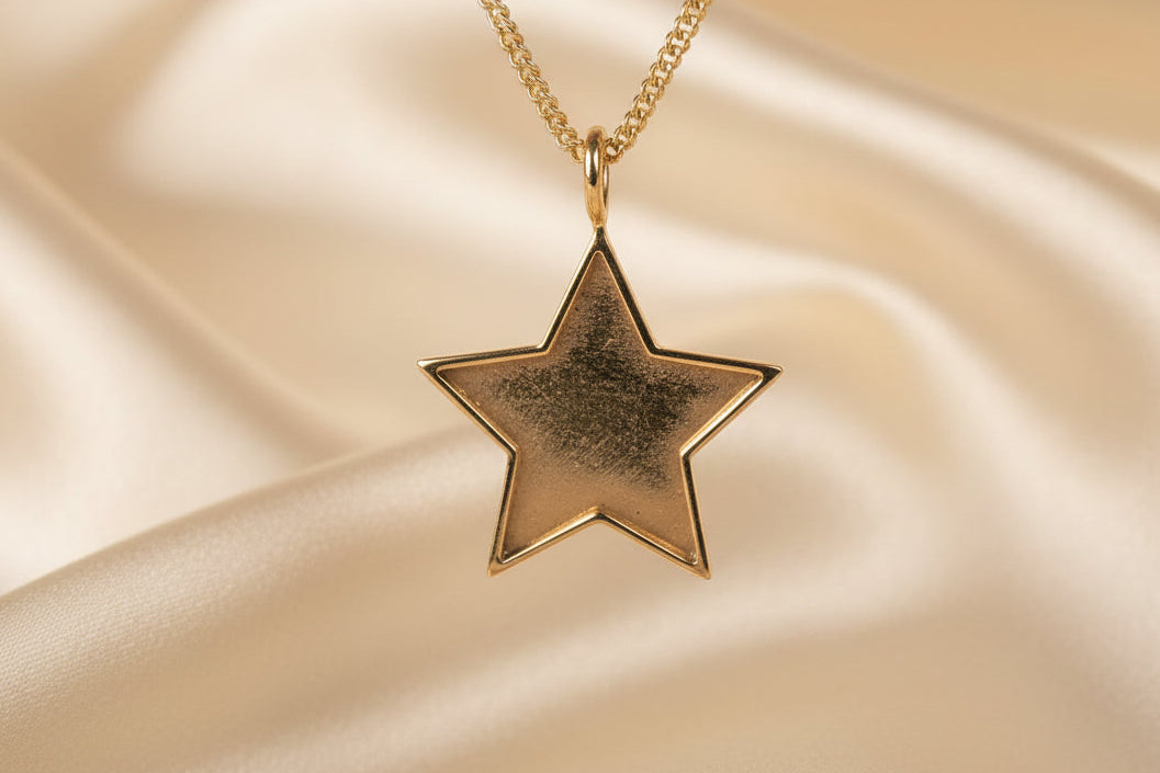 Solid Back Gold Star Pendant Setting Perfect For Resin