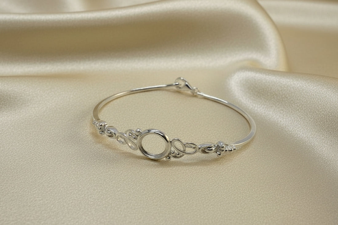 Solid Silver Bangle To Fit 10mm Cabochon