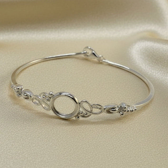 Solid Silver Bangle To Fit 10mm Cabochon