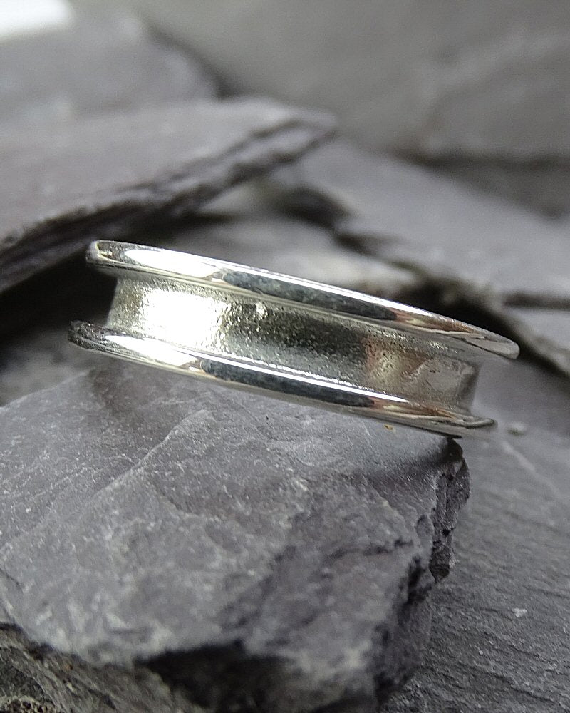 Solid Silver Narrow Channel Ring Suitable For Resin