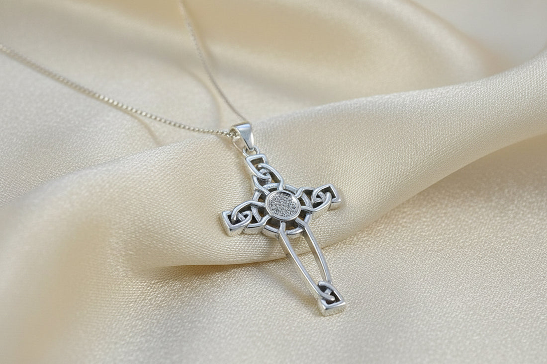 Silver Celtic Cross Unset For 5mm Stone