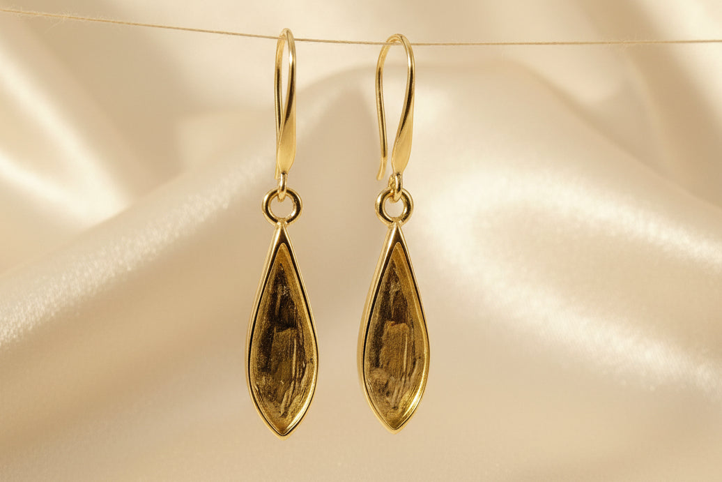 Solid Gold Teardrop Earrings