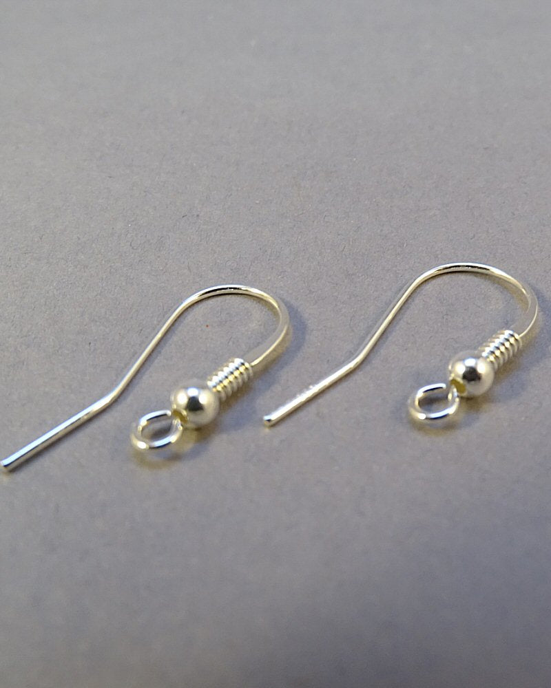Solid Silver Hook And Bead Ear wires