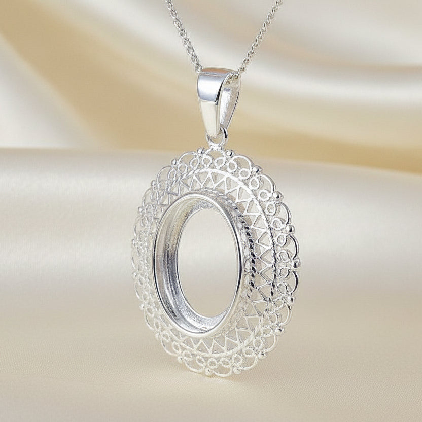 silver pendant mount for 14x10