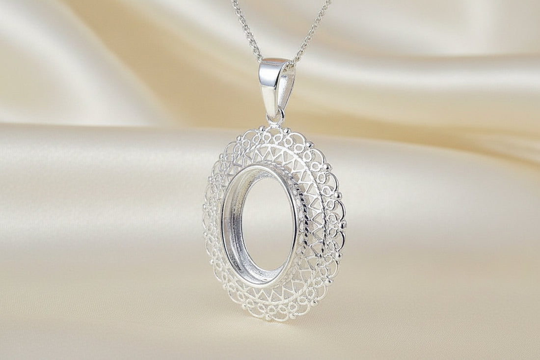 silver pendant mount for 14x10