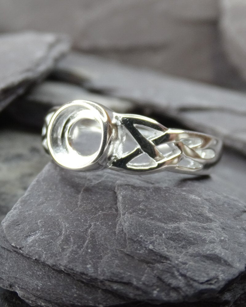 Celtic Silver Ring Finding For 6mm Stone