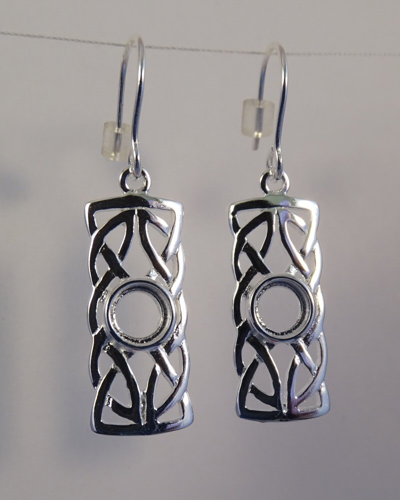 Silver Celtic Drops For Setting 5mm Gemstone
