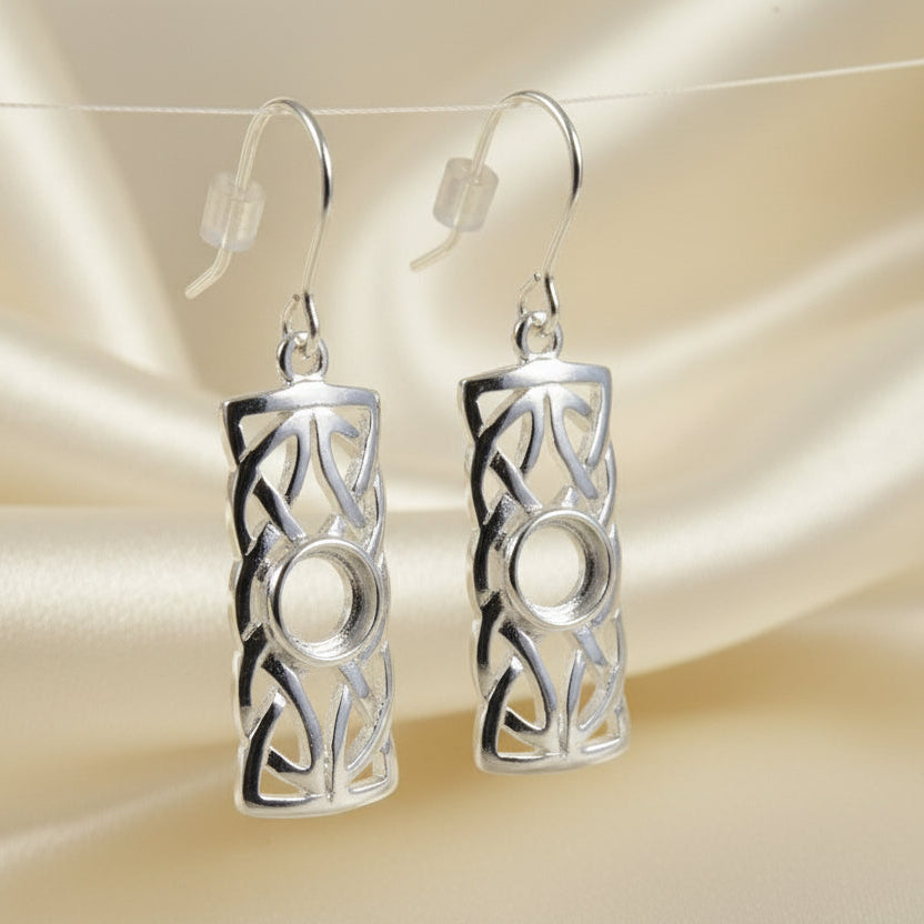 Silver Celtic Drops For Setting 5mm Gemstone