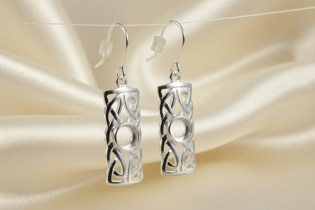 Silver Celtic Drops For Setting 5mm Gemstone