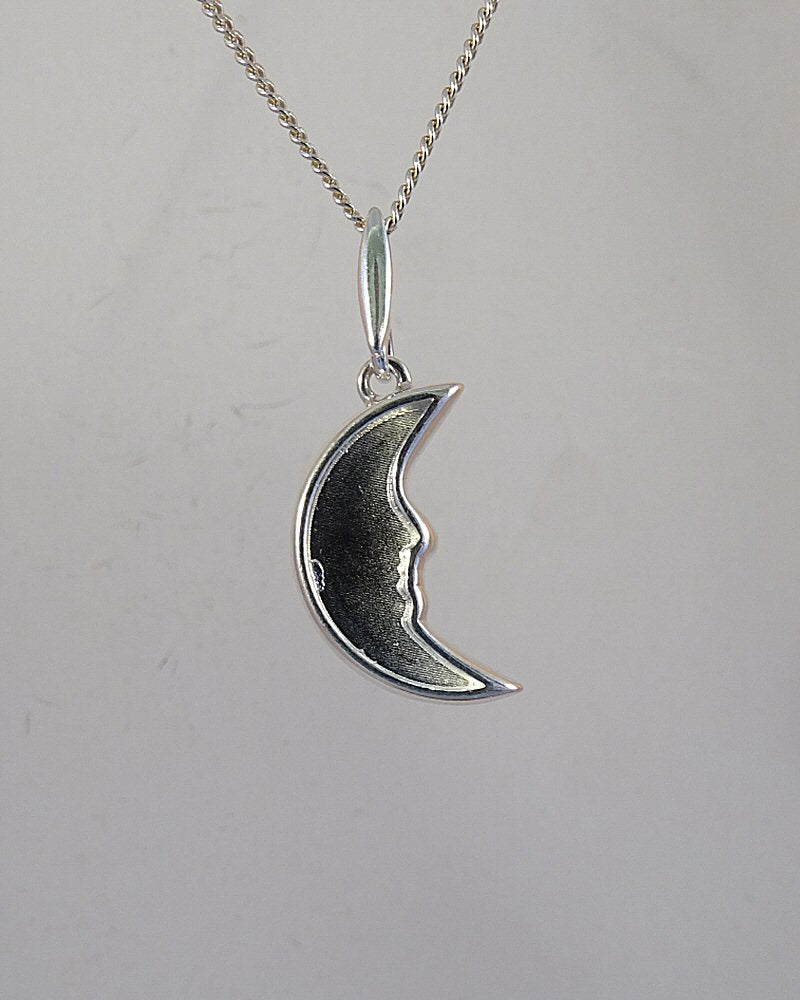 Solid Silver moon Shaped Pendant Suitable For Resin