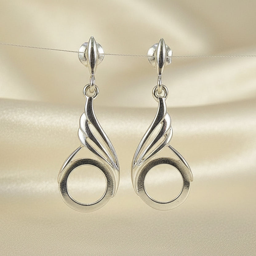 Twist Design Drop Earrings For a 10mm Stone