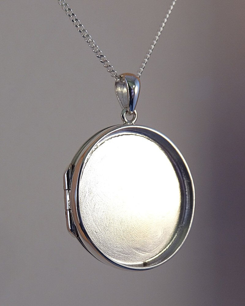 Silver Locket Setting With Bezel For Stone Or Resin 23mm