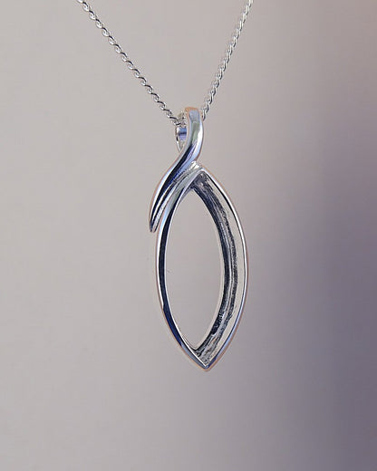 Unset Silver Pendant To Fit 18x8 Stone