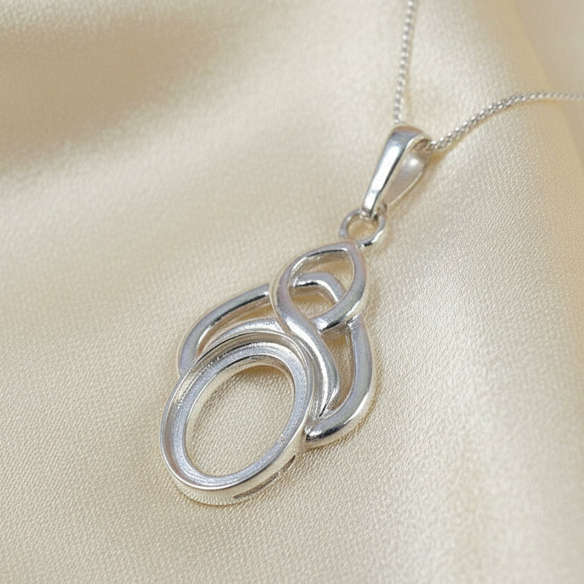 Solid Silver Celtic Style Pendant To Fit 14x10 Cabochon