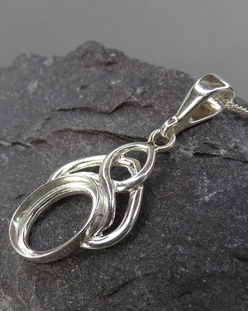 Solid Silver Celtic Style Pendant To Fit 14x10 Cabochon