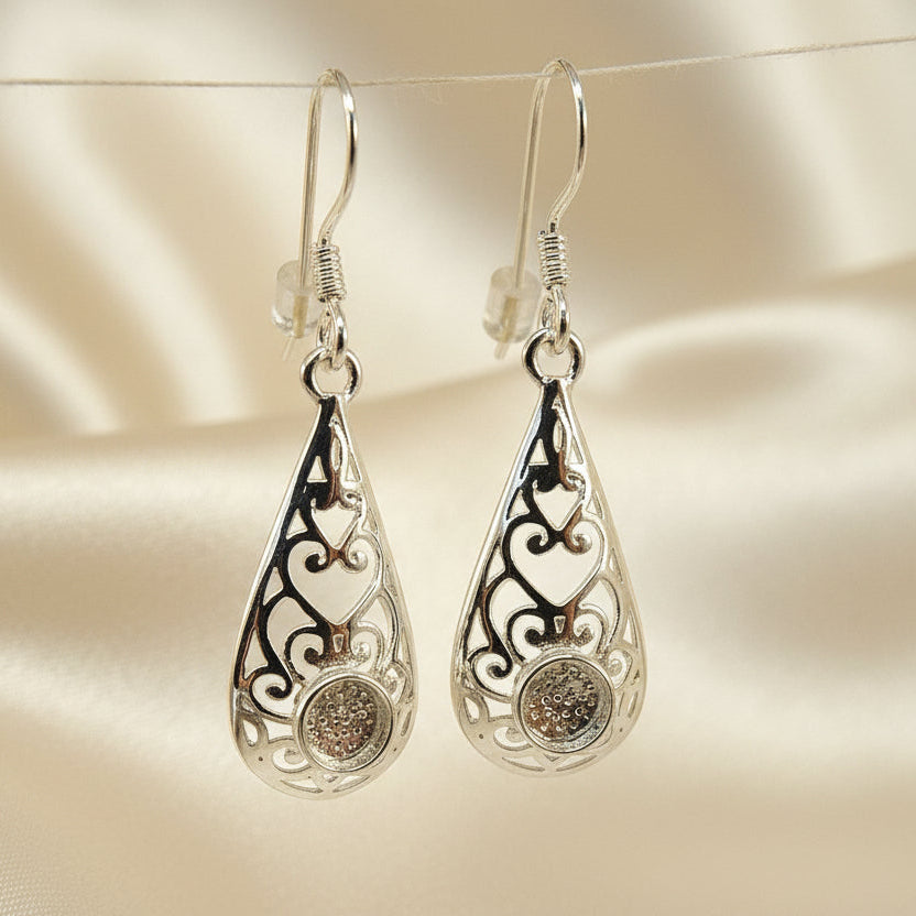 Drop Earring Setting To Fit 4mm Cabochon