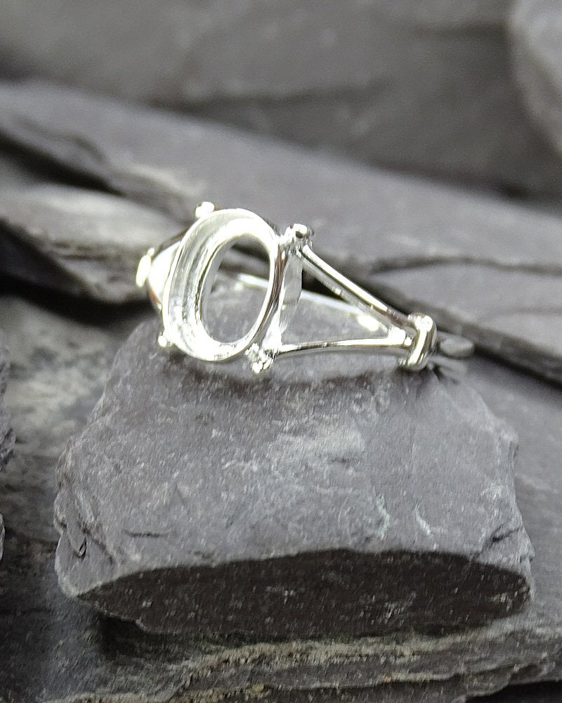 Ladies Silver Ring Casting For 8x6 Stone