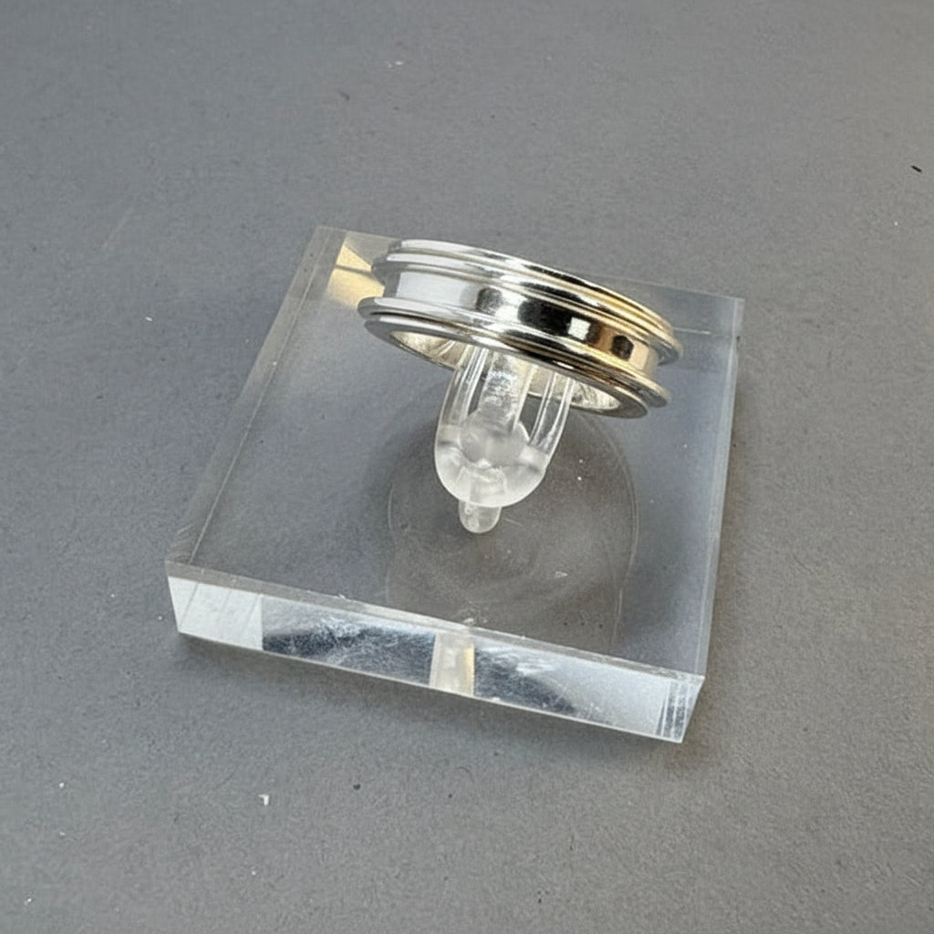 Gents Solid Silver Spinning Fidget Channel Ring