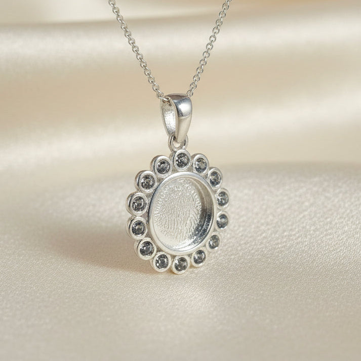 silver and cz pendant blank