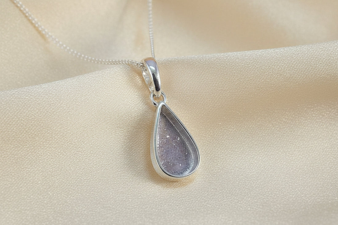 silver tear drop pendant unset